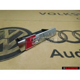 Original Audi S-LINE Front Grill Badge Emblem Chrome Red - 8P4853736A 2ZZ