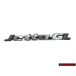 Original VW JETTA GL Rear Badge Emblem Brushed Silver - 165853687P