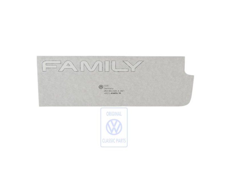 Original VW Film Lettering Silver/Black - 2K0853685A 4M1